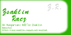 zsaklin racz business card